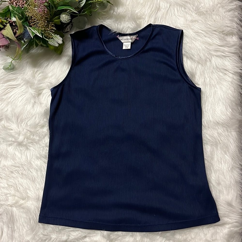 Allison Daley women no sleeve blue blouse